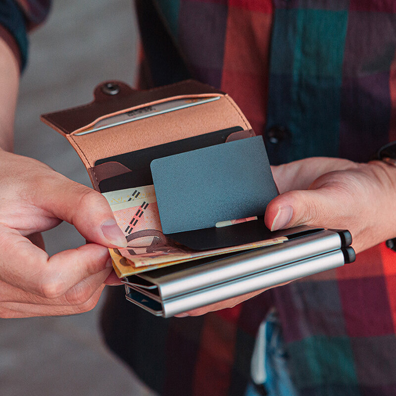 Karteninhaber RFID Leder Bank Karte Halter Luxus Kreditkarten Fall für Männer Mini Brieftasche Kleine Geld Clip Dropshipping
