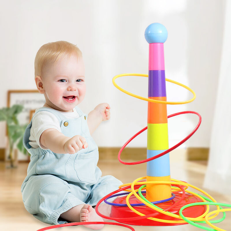 Juego de anillos de lanzamiento para niños, juguete de apilamiento, diversión en interiores y exteriores, círculo de interacción entre padres e hijos, regalo de educación temprana