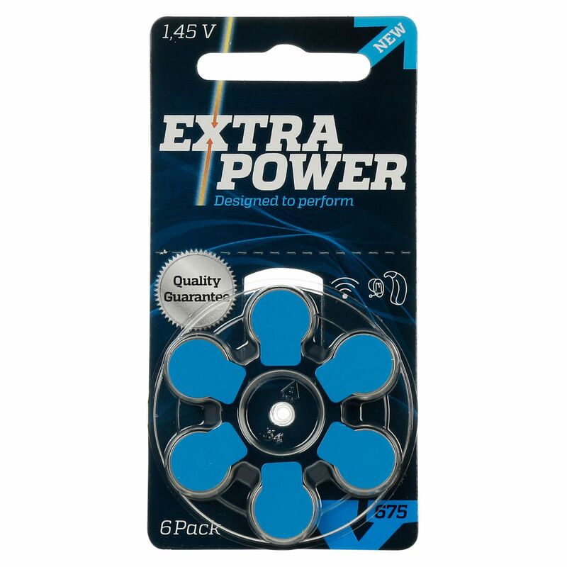 Extra Power Hörgerät Zink Luft batterien 675/a675/pr44 6er Pack für Cic Hörgerät