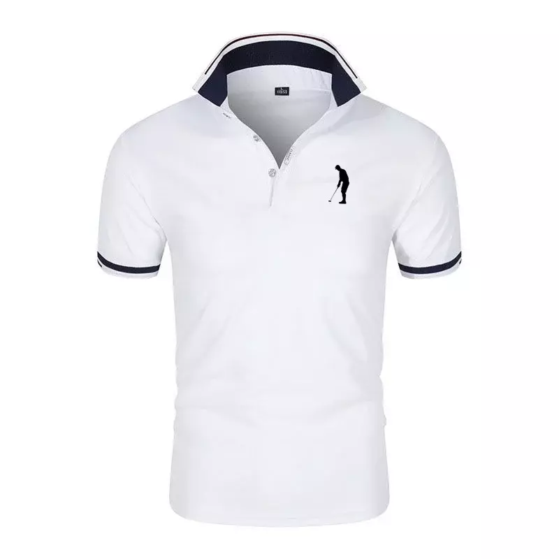 Lapel Short Sleeve Leisure Breathable POLO Shirt Button Summer Pullovers Fashion Trend T-Shirt Man Streetwear Tops Work Business