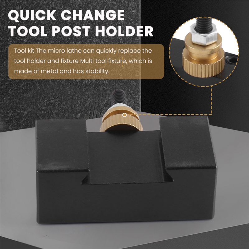 6PCS Tooling Package Mini Lathe Quick Change Tool Post & Holders Multifid Tool Holder