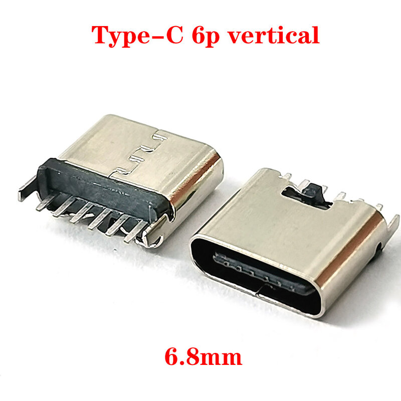 1-10 pz Type-C 6/16Pin orizzontale 90 ° scheda Plug-in ricarica rapida tipo-C femmina USB3.1 connettore Plug-in femmina