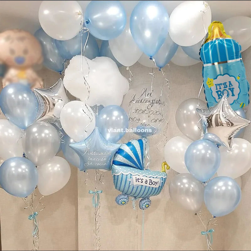 Espaço Astronauta Foguete Nuvens Brancas Decoração de Aniversário Balões, Baby Shower Party Favors, Kids Batizado Decoração Suprimentos