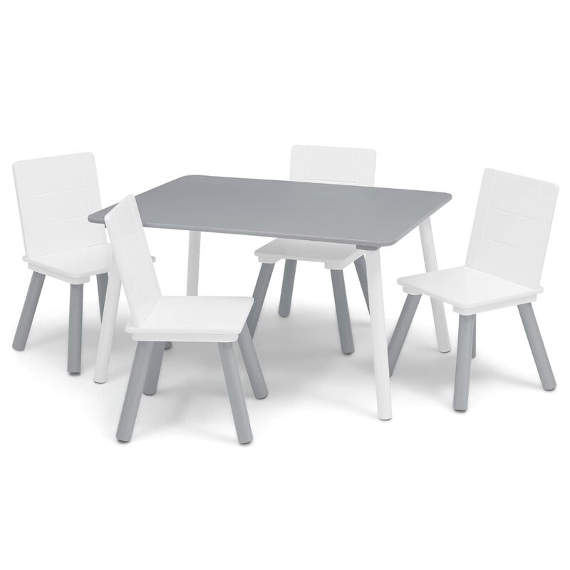 Zestaw stół i krzesło dla dzieci (4 krzesła w zestawie)-idealny do sztuki i rzemiosła, przekąsek, nauczania w domu, prac domowych i innych
