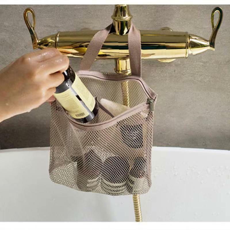Borsa da bagno per donna borsa a tracolla di grande capacità borsa a rete portatile da spiaggia borse da viaggio confezione da bagno
