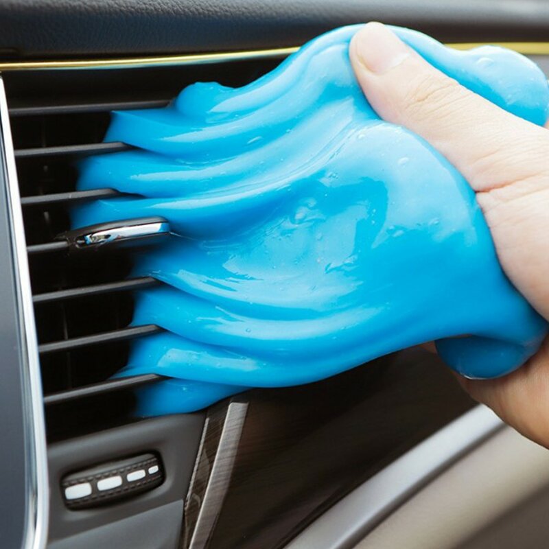 Bubuk lem bantalan pembersih mobil 70g, bahan lem lembut, penghilang debu efektif dan dapat digunakan kembali untuk Interior dan Gadget mobil