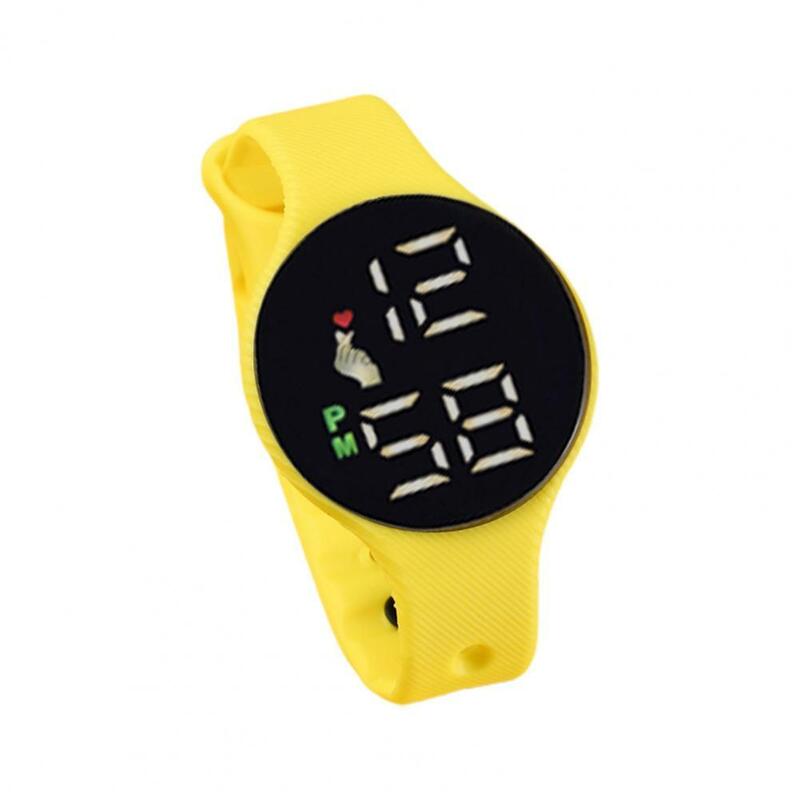 Jam Tangan Elektronik Jam Tangan Olahraga Anak Dial Bulat Tahan Air Bercahaya Jam Tangan Digital LED untuk Siswa