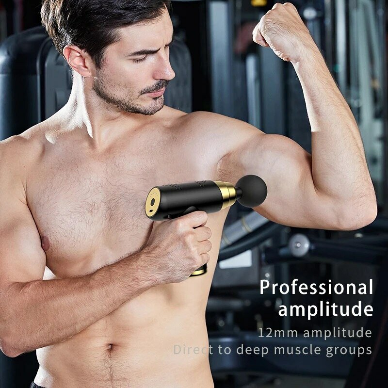Mini arma portátil da massagem, pistola facial, corpo, pescoço, tecido profundo, relaxamento do músculo, massageador