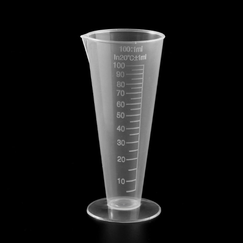 Vaso medidor plástico graduado triangular, transparente, para laboratorio, cocina, envío directo