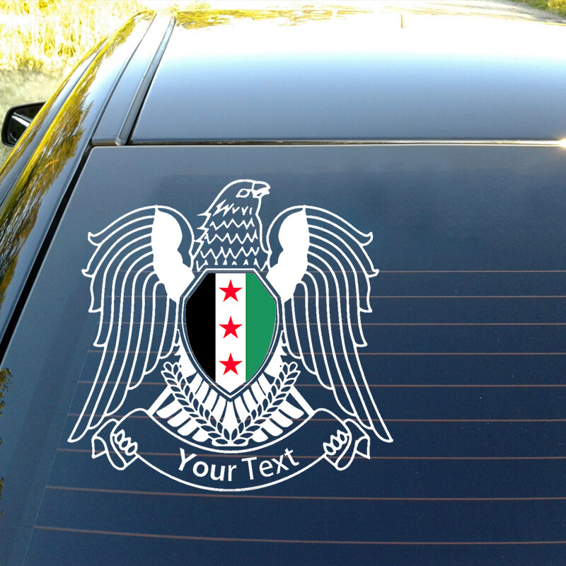 V8888# Custom Made Vinyl Decal Coat of Arms of Syria Car Sticker Waterproof Auto Exterior Accessories on Bumper Rear Window