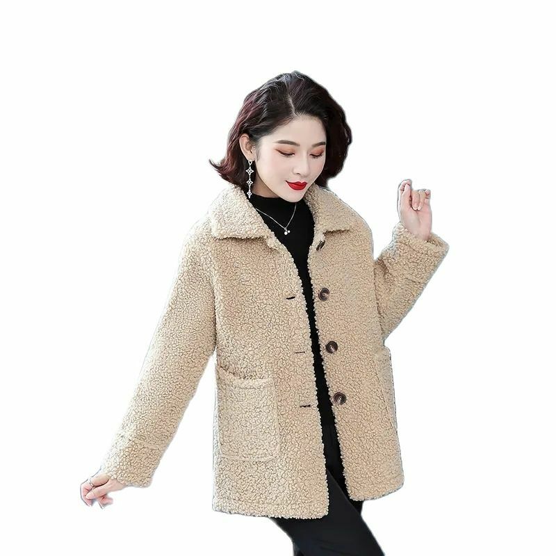 Новинка 2023, теплая зимняя куртка, искусственная бархатная Женская куртка, свободный флисовый бархатный утепленный кардиган, черное бархатное пальто