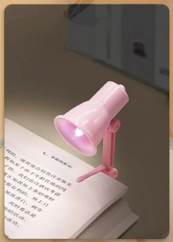 Mini lampka do czytania zacisk LED lampka do czytania lampki nocne książki do czytania zakładki dekoracja biurka do sypialni stojak na pisanie Notebook