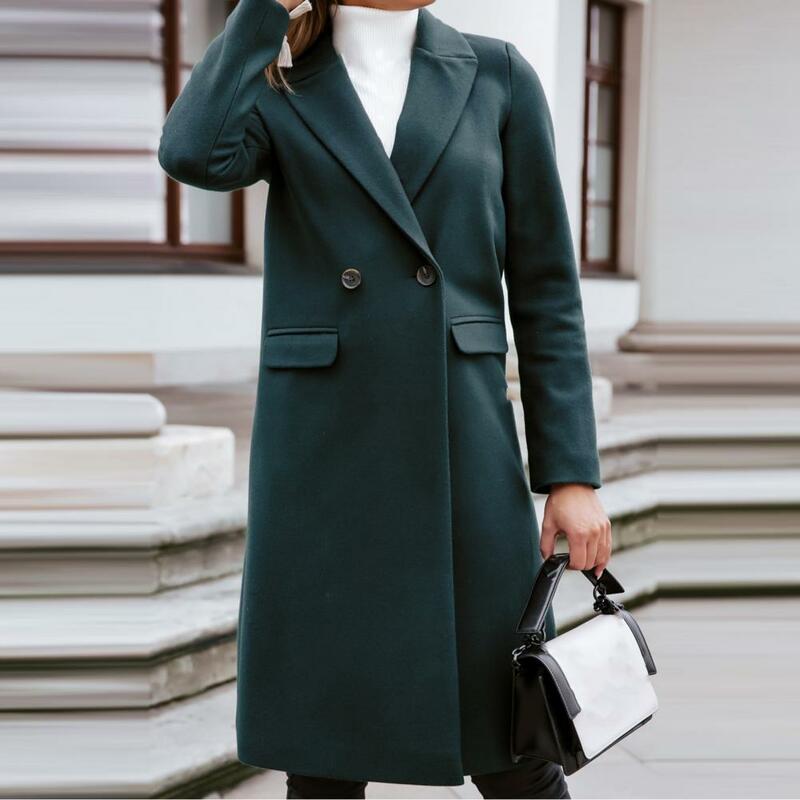 Mantel Wol Wanita Gaya Malas Prancis Blazer Korea Setelan Kerah Longgar Mantel Kasual Wanita Mantel Kardigan Panjang Pakaian Luar Musim Dingin