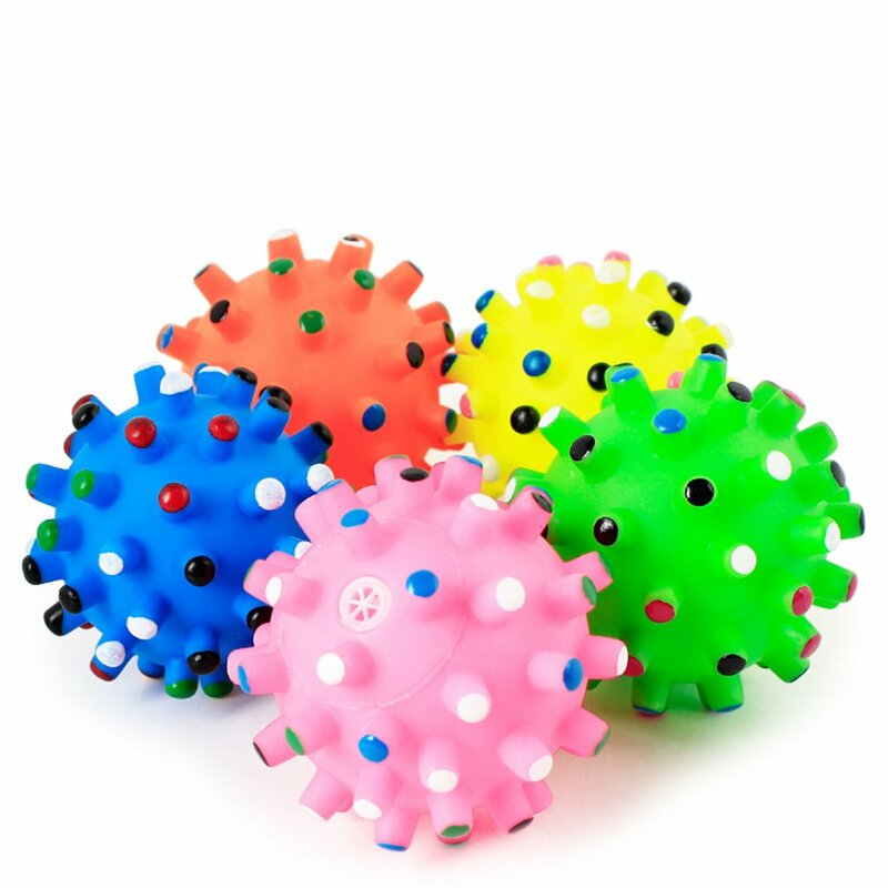 Für Aggressive Kauer Nette Ball Design Kleine Spiky Ball Pet Welpen Hund Quietschende Fetch Ball Beißen Resistent Squeeze Kauen spielzeug