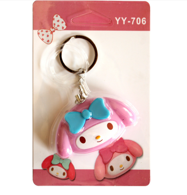 New Little Girl's Wolf 120DB Warning Alarm Personal Double Horn Key Pendant Self Defense Red Pink Cute Baby