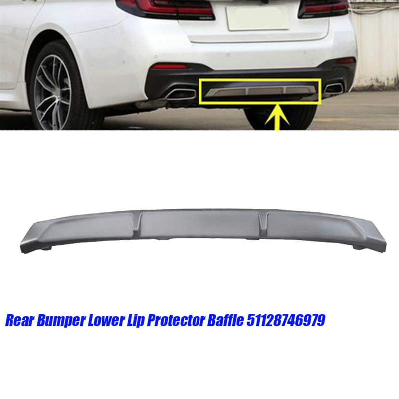 Bumper belakang mobil, pelindung bibir bawah Baffle 51128746979 untuk BMW 5 Series G38 LCI 525Li 530Li 2020-2024 plat Trim bawah