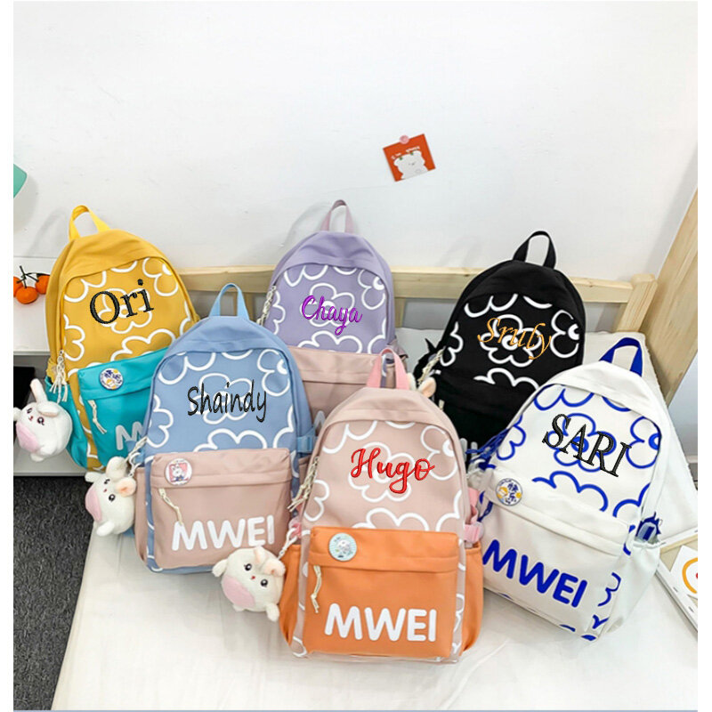 Flower Print Personalized Backpack With New Embroidered Name Backpack For College Students Light And Fashionable Casual Backpack