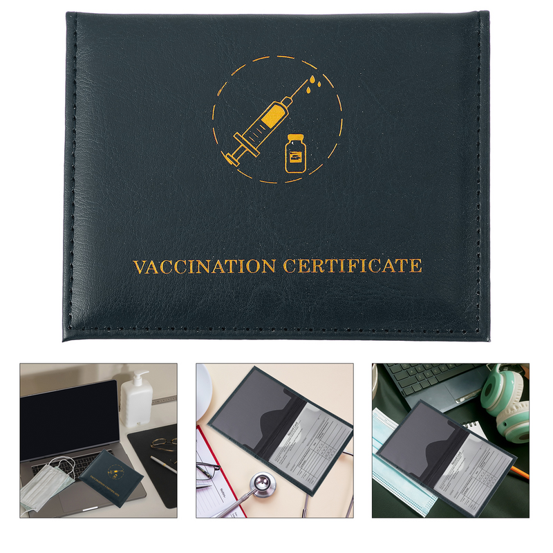 Impermeável titular do cartão de visita para homens, Horizontal ID Holder, Clear PU Cover, Vaccization, 3pcs