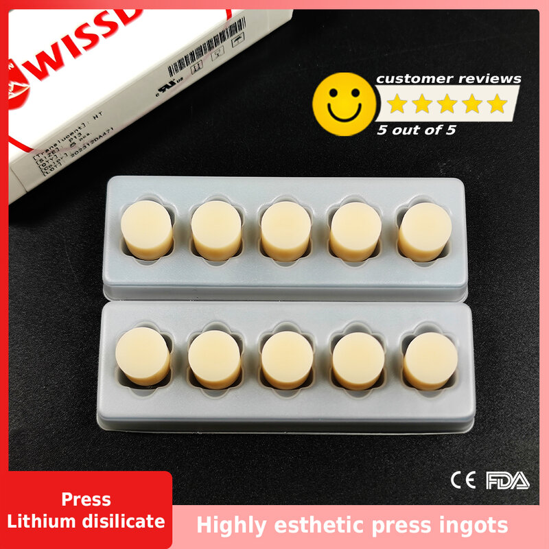 Lithium Disilicate Wissden Ceramic Press Lingots, Materiais De Laboratório Dentário, Vidro, 10 Pcs