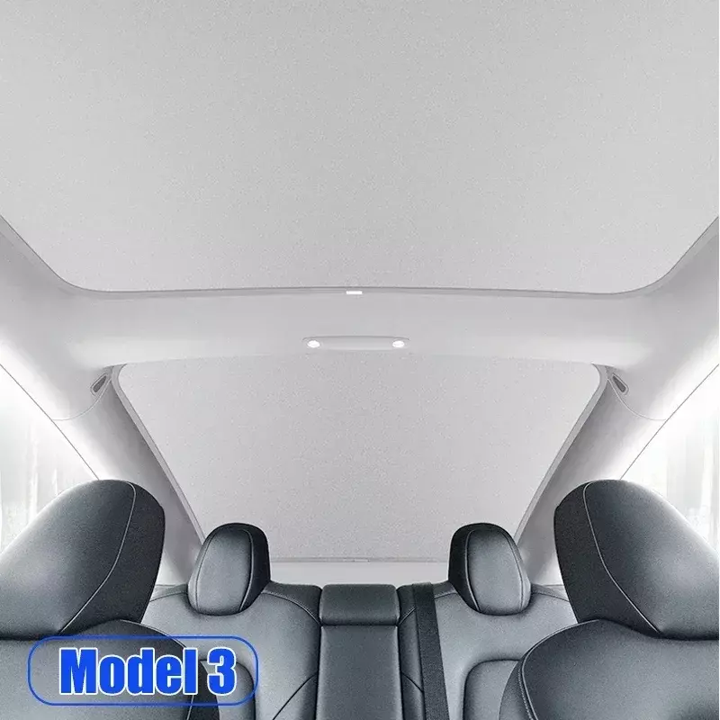 Sun Shades For Tesla Model 3+ Highland 2024 Y 2021-2023 Ice Cloth Buckle Sun Pare Glass Front Rear Sunroof Skylight Accessory