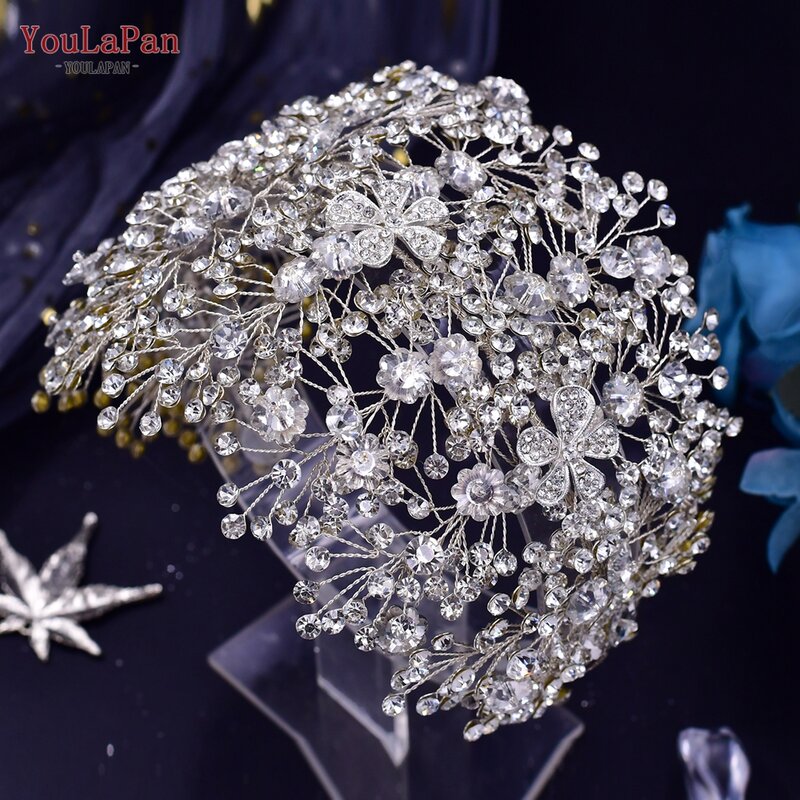 YouLaPan HP240 Luxury Bridal Crown accessori per capelli da sposa diadema da sposa e copricapo fascia con strass per copricapo da donna