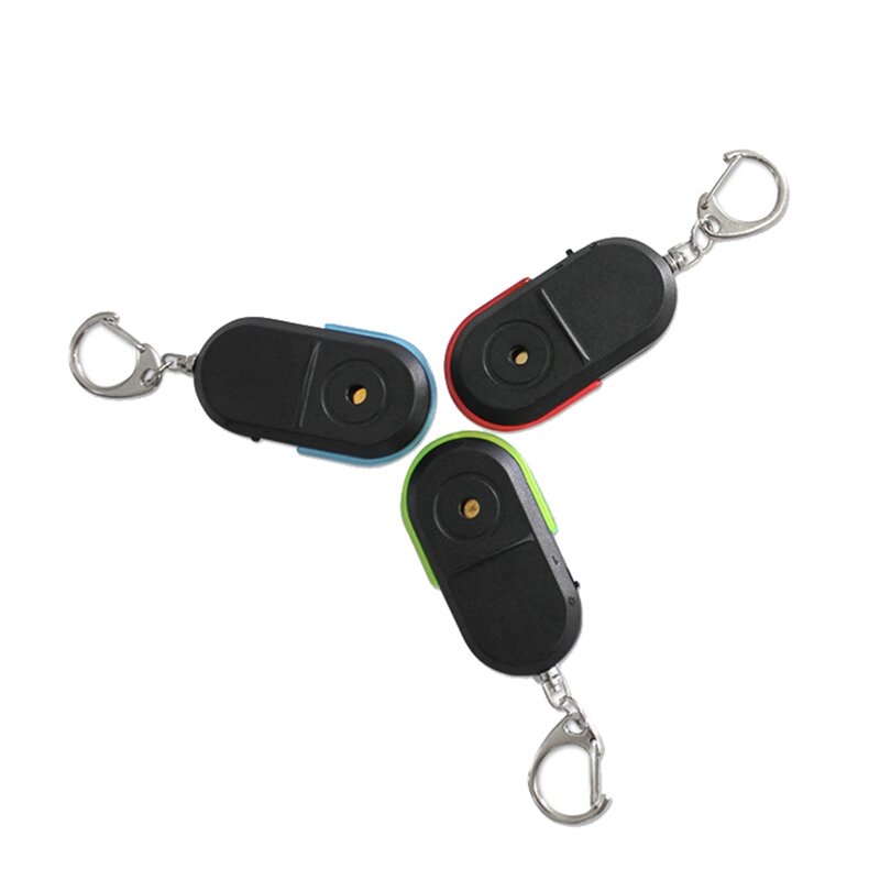2x Anti-Verloren Whistle Key Finder Draadloos Alarm Smart Tag Key Locator Sleutelhanger Tracker Fluit Geluid Led Licht Tracker