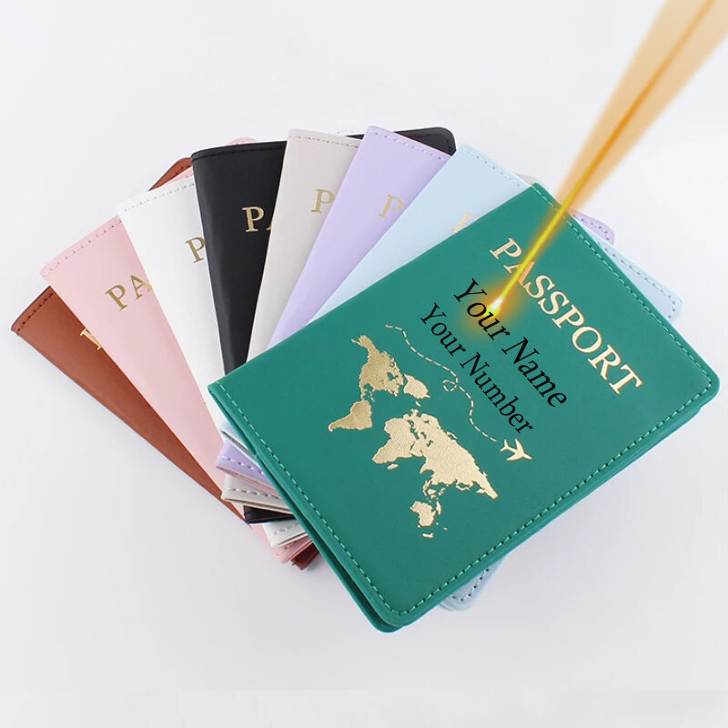 Unisex personalizado nome passaporte capa, gravura personalizada livre, fino Slim viagem passaporte titular carteira, homens cartão caso capa, presente unisex