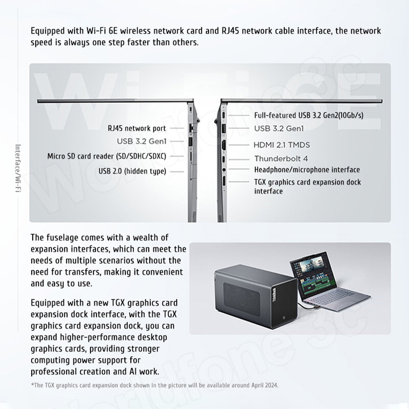 Lenovo-ordenador portátil ThinkBook 14 + 2024 AI Core Evo Ultra 5 Intel Arc /RTX4050, 16GB/32GB LPDDR5X 1T SSD, 14,5 pulgadas
