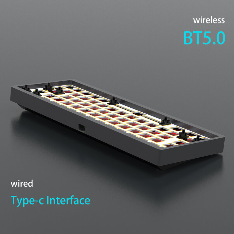 DIY Aluminum Alloy cnc Process BT 2.4G Wired RGB Backlight Mechanical Keyboard
