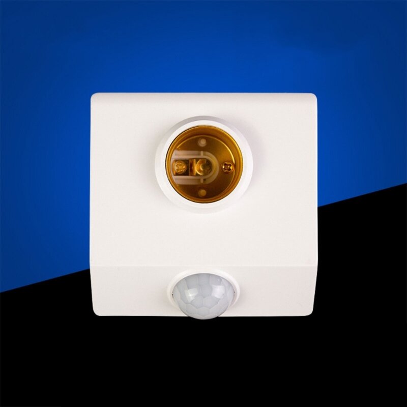 Detektor gerak PIR dasar E27 bohlam LED, soket pemegang lampu dinding 110V 220V M68E