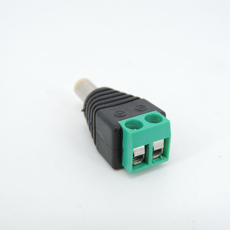 DC Masculino Power Plug Conector, adaptador de alimentação, plugue amarelo para câmera CCTV, 12V, 24V DC cabo, 2.1mm x 5.5mm, 5.5x2.1mm, 5.5x2.1mm