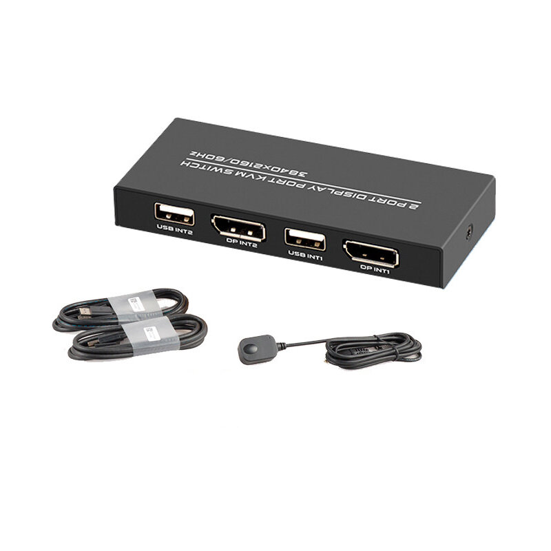 DisplayPort de 2 puertos, conmutador KVM HD 2 en 1, salida DP, 2 piezas, comparte un conjunto de teclado, monitor de ratón, impresora USB, disco U sharer