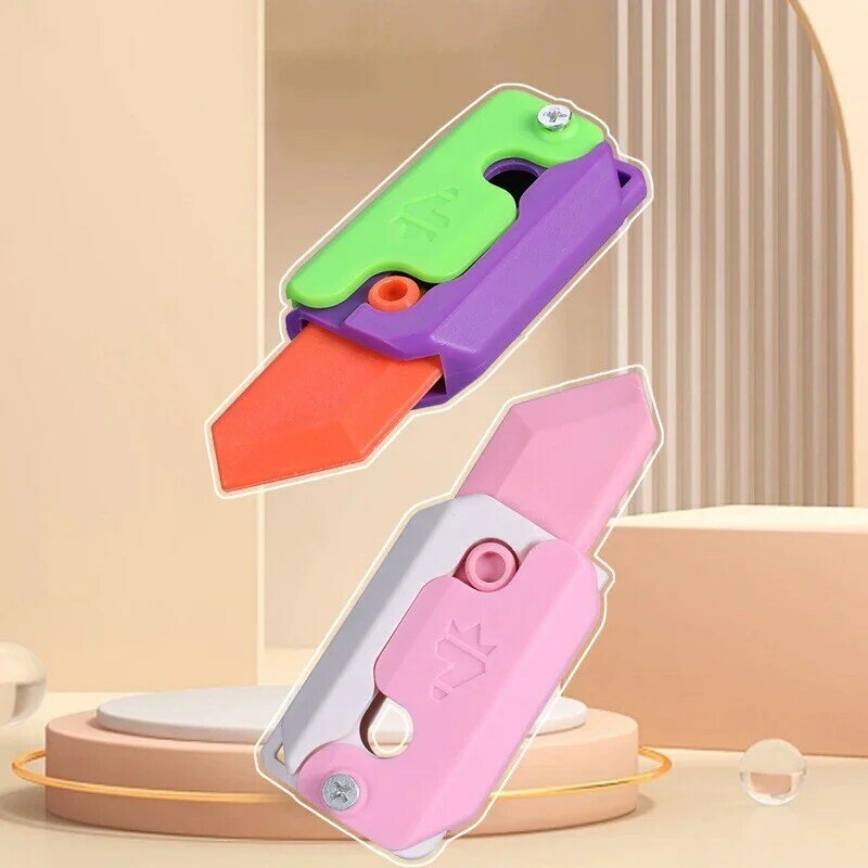 New Fidget Toys 3D Printing Carrot Gravity Knife Plastic Fidget Spinner Decompression Carrot Gun Novel Toys Funny Gifts