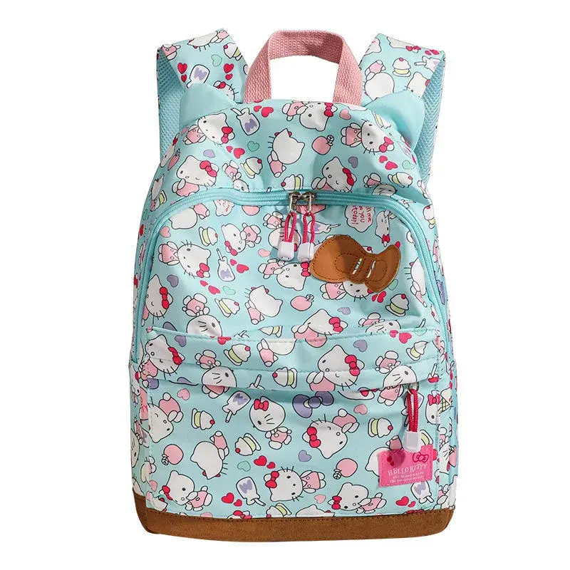 Sanrio Hello Kitty Student Schoolbag, casual e leve, almofada de ombro, bonito dos desenhos animados, mochila universitária, grande capacidade, novo