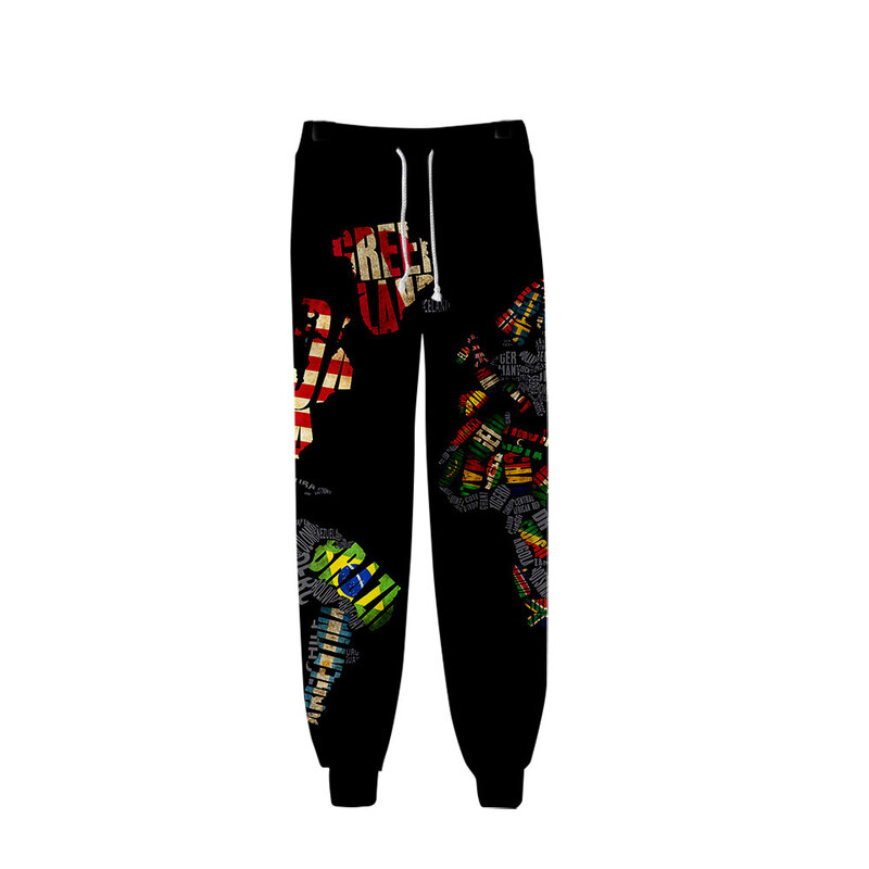 Pantaloni della tuta Unisex con mappa del mondo pantaloni da jogging 3D pantaloni Casual uomo/donna pantaloni della tuta Hip Hop Pantalon Homme Streetwear