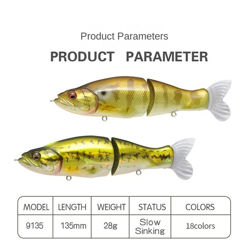 1~6PCS Body with Soft Tail SwimBaits soft lure for pike and bass Top Fishing Lures 135mm Jointed minnow Wobblers
