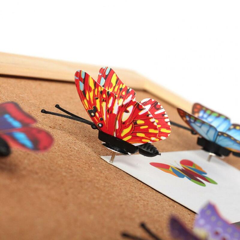 Tachuelas decorativas para el pulgar, alfileres con forma de mariposa, realistas, coloridos, para tablón de mensajes y fotos, 30 piezas