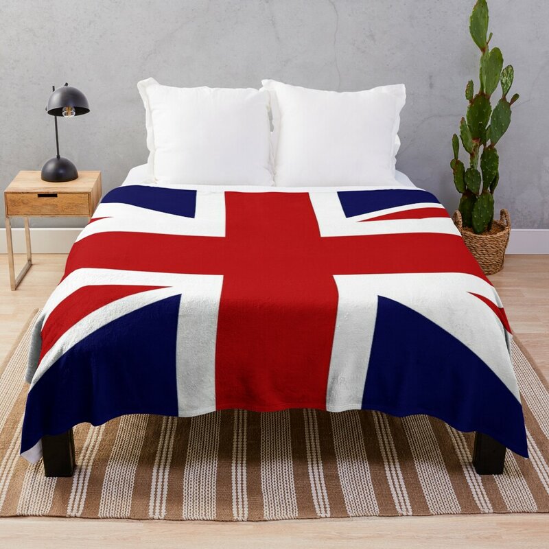 Union Jack Flag of the UK Throw Blanket Personalized Gift Luxury Blankets