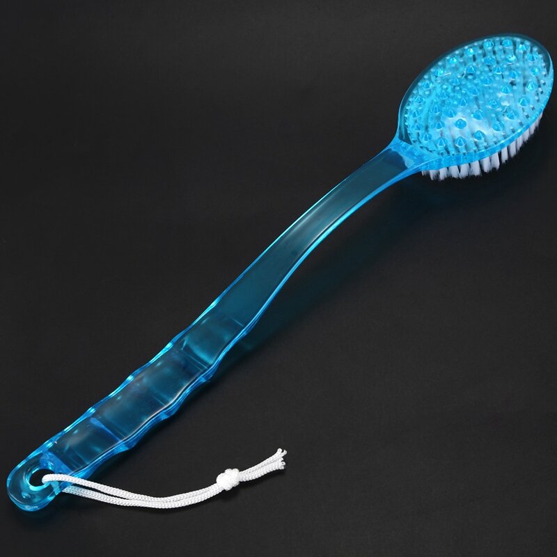 2X Long Handled Body Bath Shower Back Brush Scrubber Massager Disability Helper Blue