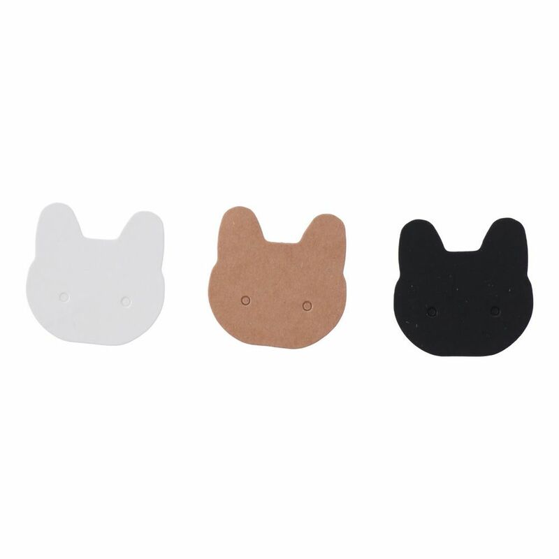 Tarjetas de exhibición de pendientes en forma de gato, papel Kraft, soporte de pendientes negro, blanco, marrón, etiquetas de exhibición de pendientes, tarjetas DIY