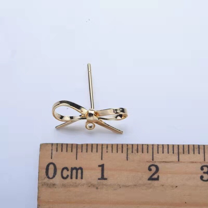2023 baru Hypoallergenic Post anting Hook Korea 18K Sepuh emas busur anting aksesoris DIY membuat perhiasan temuan