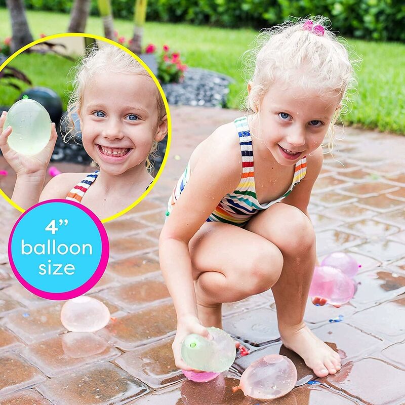 Brinquedos divertidos balões de água para crianças, bombas mágicas, festa na praia de verão, enchimento ao ar livre, adultos, crianças
