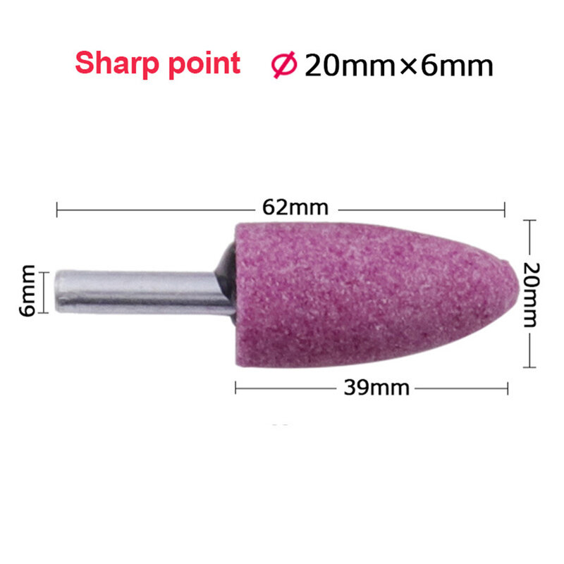 1pc Grinding Head 6mm Shank Red Corundum Conical Grinding Head For Polishing And Rust Removal Wear-resistant Polished✅