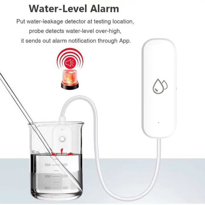 Zigbee Tuya Alarm Sensor air, Alarm detektor kebocoran air, peringatan banjir, sistem Alarm keamanan, bekerja dengan kehidupan pintar Zigbee Gateway