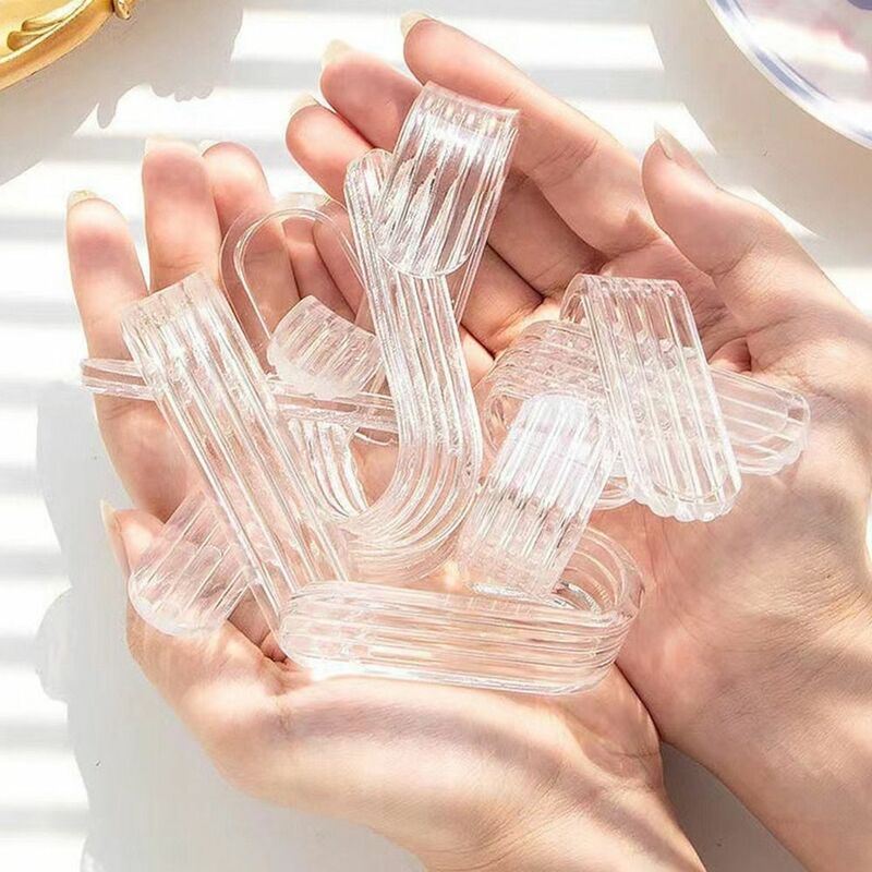 6 Stück Acryl Acryl Haken Licht Luxus stanz frei dekorative Schlüssel Stoff Organizer transparente selbst klebende Badezimmer