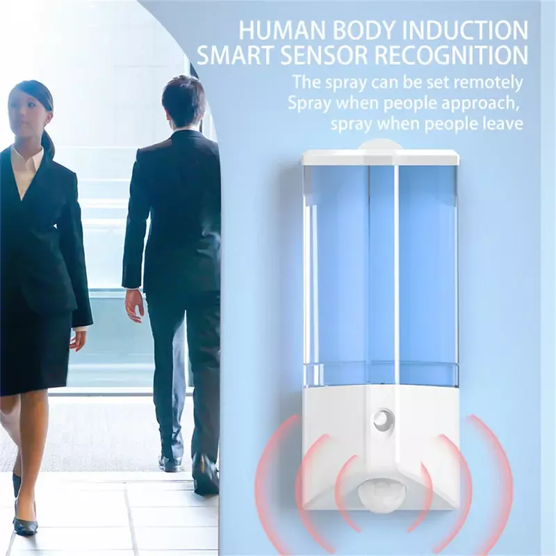 Automatic Disinfection Spray 250ml Wall Mounted Remote Control Timing Human Body Induction Nano Sterilizer for Office Bedroom