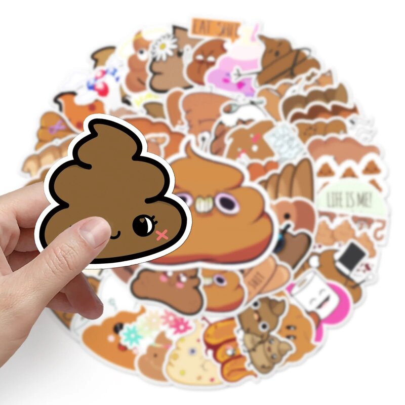 50 Stück Cartoon Poop Serie Graffiti Aufkleber geeignet für Laptop Helme Desktop-Dekoration DIY Aufkleber Spielzeug Großhandel