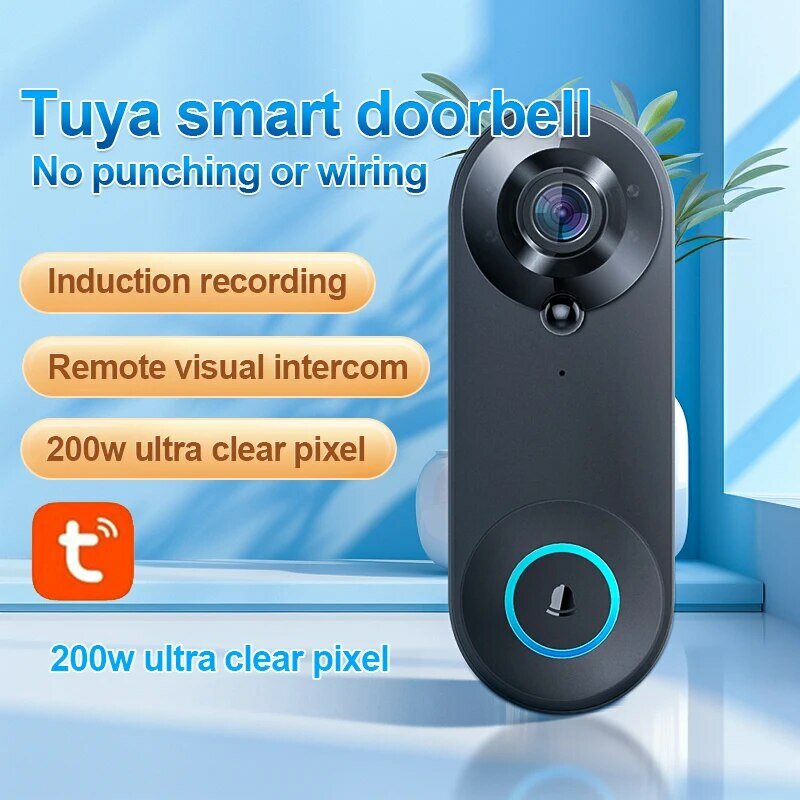 Tuya Huishoudelijke Draadloze Wifi Visual Cat 'S Eye Doorbel Intelligente Stem Intercom Video Anti-Diefstal Monitoring Deurbel Infrarood