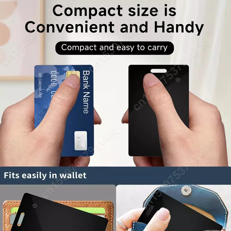 Smart Ultra-thin Mini Wallet Track Card Location Tracking Device Wireless Charging Wallet Phone Finder Works with Apple Find My