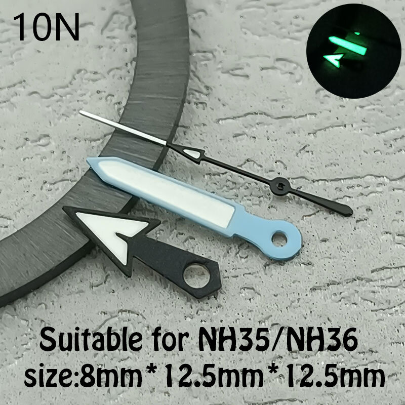 يد ساعة خضراء فائقة الإضاءة ، مناسبة لـ NH34 ، NH35 ، NH36 ، NH38 ، NH70 ، مؤشر ، قطع غيار ، إكسسوارات بديلة
